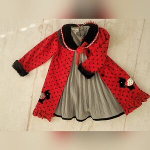 girl vintage dress and cardigan set